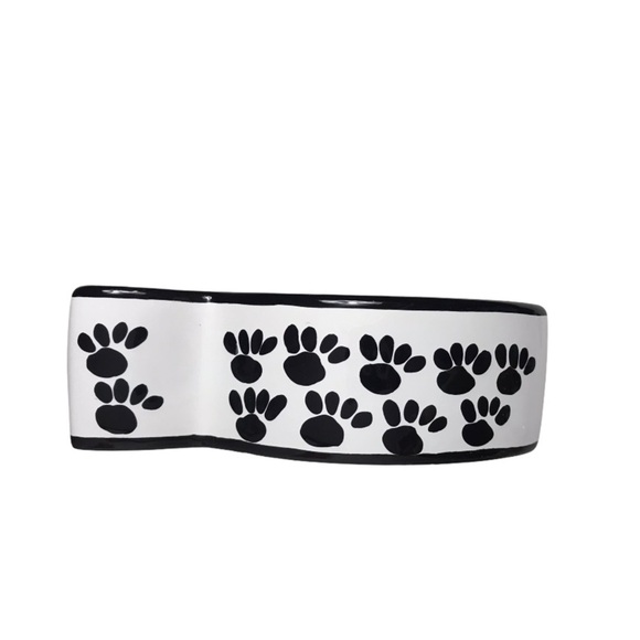 Black & White Ceramic Fish Shaped Cat Bowl - Picture 9 of 14